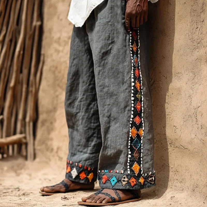 الرجال التقليدية الأفريقية العرقية الفن اللون الطوطم ثلاثية الأبعاد الطباعة الخريف عادية مستقيم الساق السراويل الصيف بناطيل الشواطئ S-5XL