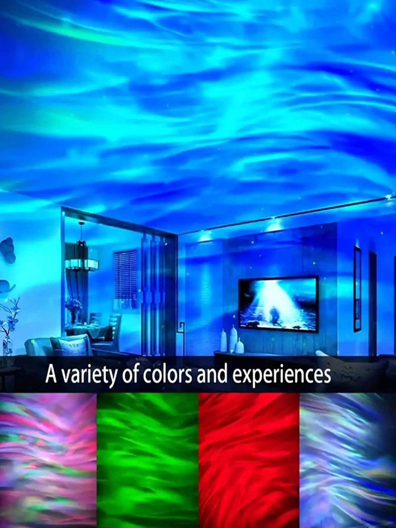 USB Remote LED Dynamic Water Ripple Lamp - Multi-Color Projection for Home, Party & Romantic Atmospheres