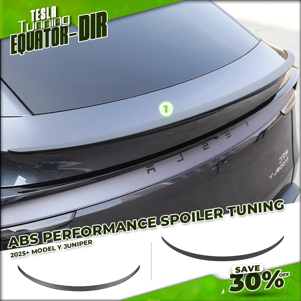 Tesla Model Y Juniper 2025+ 버전용 성능 스타일 리어 스포일러 | OEM 테일 윙 안정 장치, 경량 ABS 소재 자동