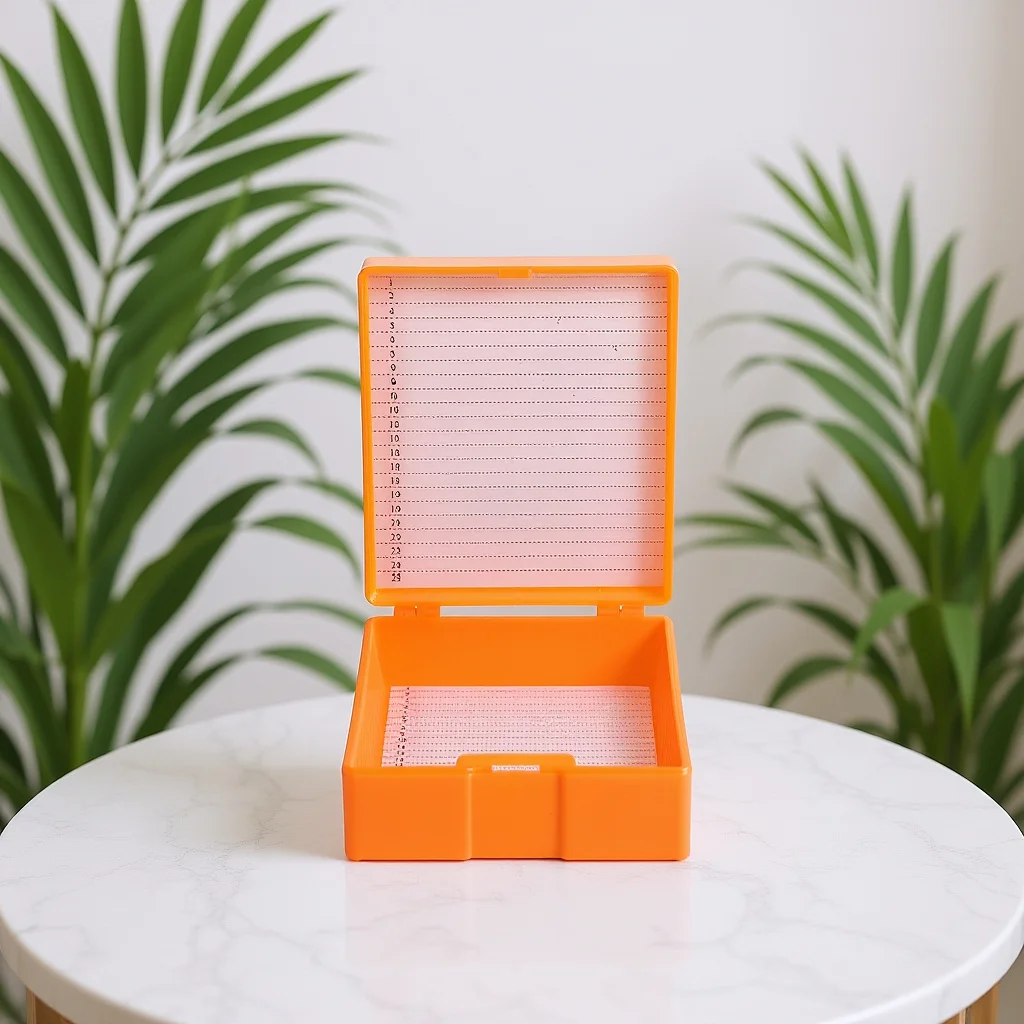 กล่องเก็บสไลด์แก้วสำหรับกล้องจุลทรรศน์ ทำจากพลาสติกใส สำหรับห้องปฏิบัติการ โรงเรียน การสอน และเก็บตัวอย่าง