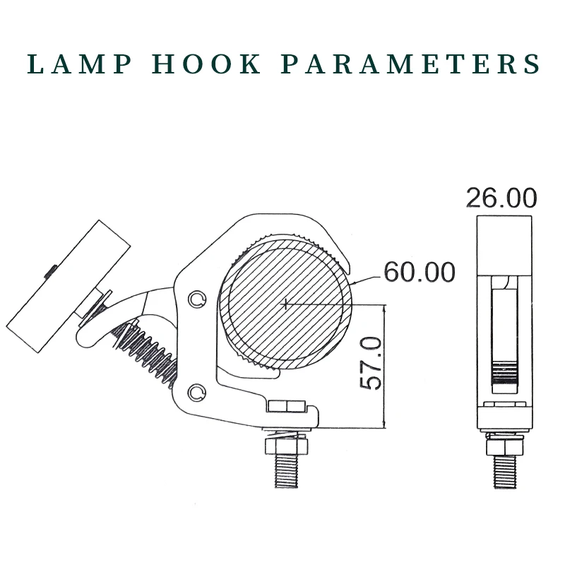 Alumimun Alloy Clamp 150kg 40-60mm Hanger Hook Bracket Stage Durable Heavy Duty Hook Theatre DJ Lighting Kit Stage Lights Hooks