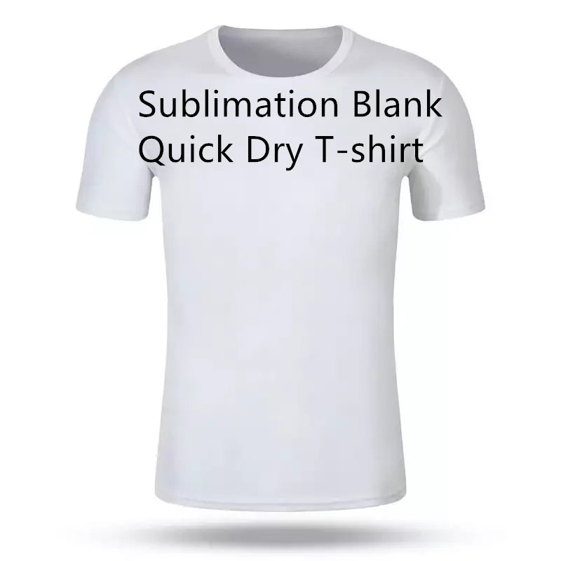 Sublimation Blank Quick Dry White T-shirt Summer Man Unisex O-neck Short SleeveTshirt Sports Clothing for Kids Adults Polyester