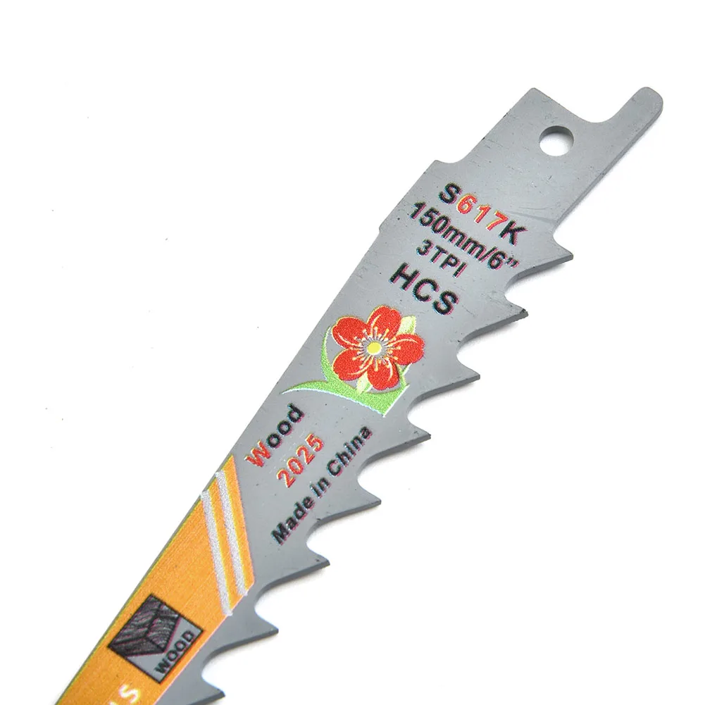 Hojas de sierra recíproca 3 TPI HCS, herramienta de corte de tubo de PVC, 150mm, 6 pulgadas, 3 piezas
