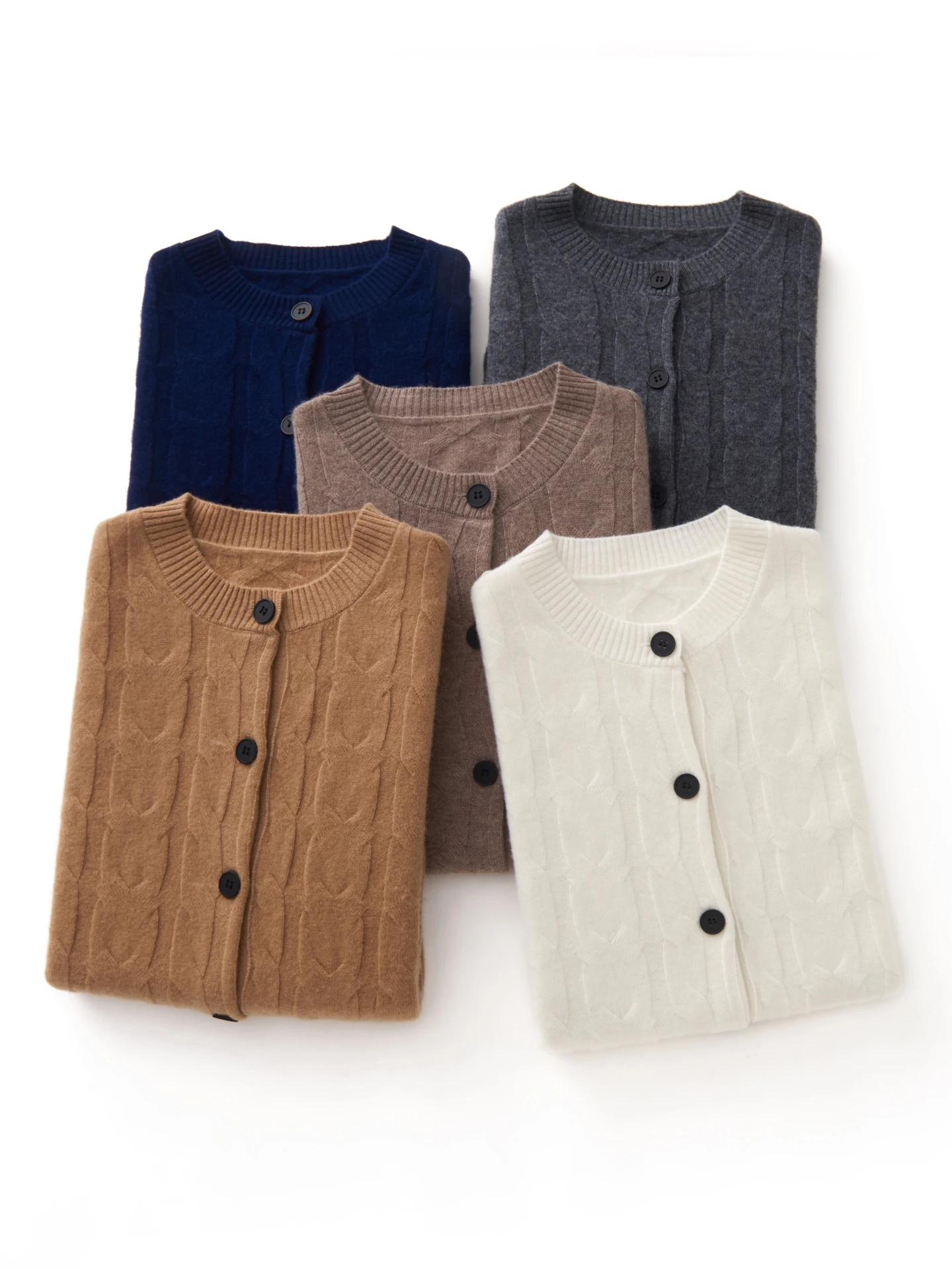 Classic Autumn Winter Woman Sweater Elegant Female 100% Merino Wool Knitwear Twisted Cardigan Ladies Long Sleeve Clothing Tops