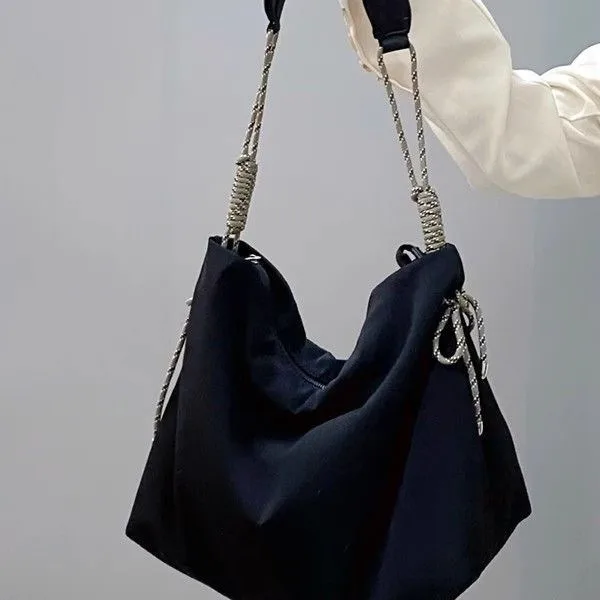 

Большая вместительная сумка-тоут из ткани Оксфорд с регулируемым ремнем на плечо, легкая городская сумка для поездок на работу, простая и стильная.