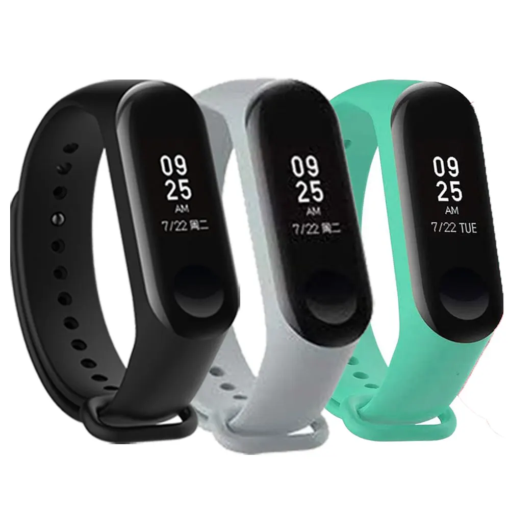 3PCS Soft Silicone Strap For Xiaomi Mi Band 3 4 Smart Bracelet Band Replacement Strap For Xiaomi MiBand 4 3