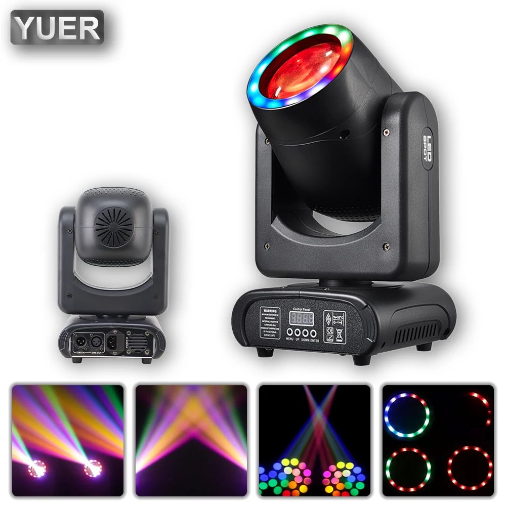 led moving head light beam spot 18prism rainbow effect rgb 3in smd dmx dj disco party clube efeitos de iluminacao de palco 120w 01