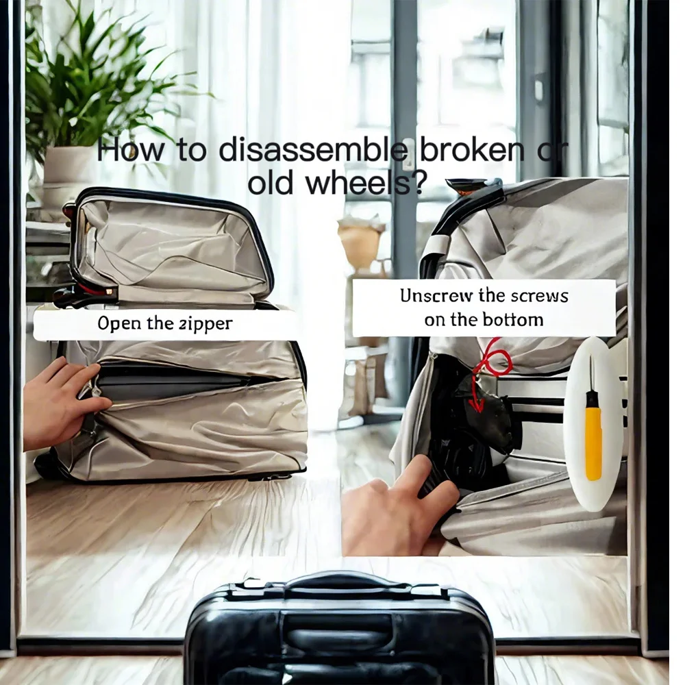A23-JYWXL Wheels Replacement Luggage Double  Repair Trolley Suitcase Accessories Travel Spinner Aster Black Part