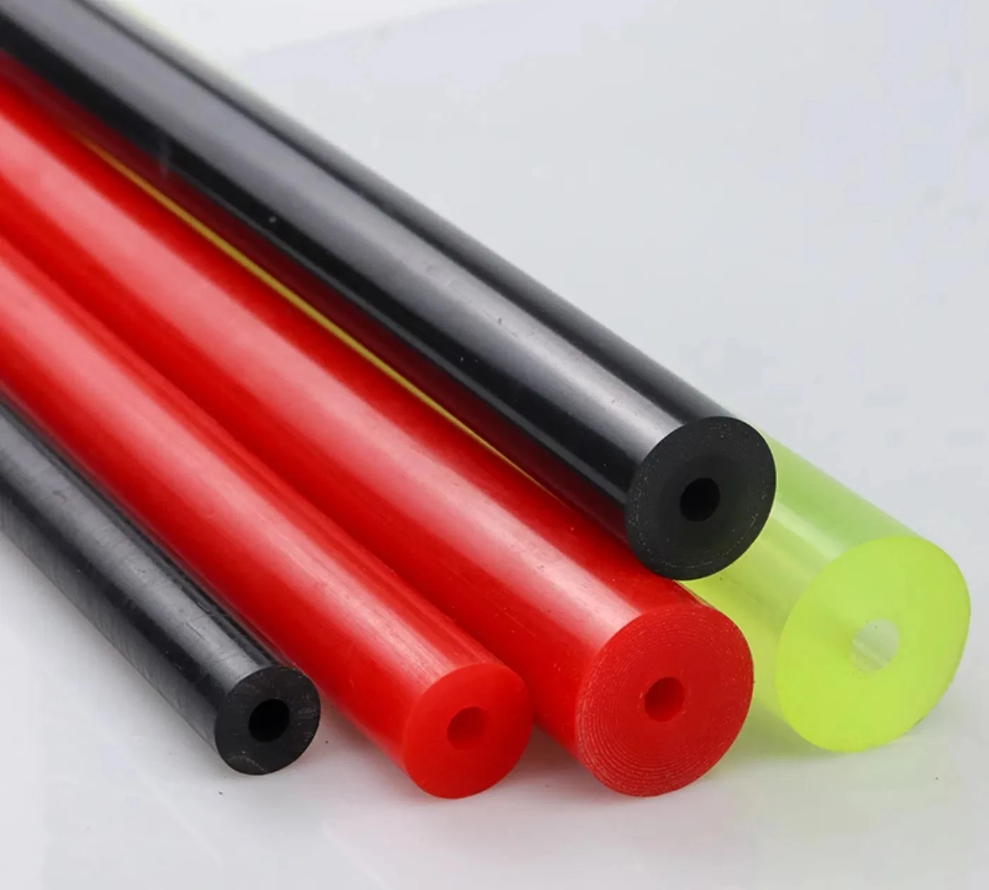 

1Pc Black Polyurethane Hollow Rod Gaskets PU Plastic Pipe Bar Shock Absorber with Outer Diameter 20~45mm Inner Hole Aperture 8mm