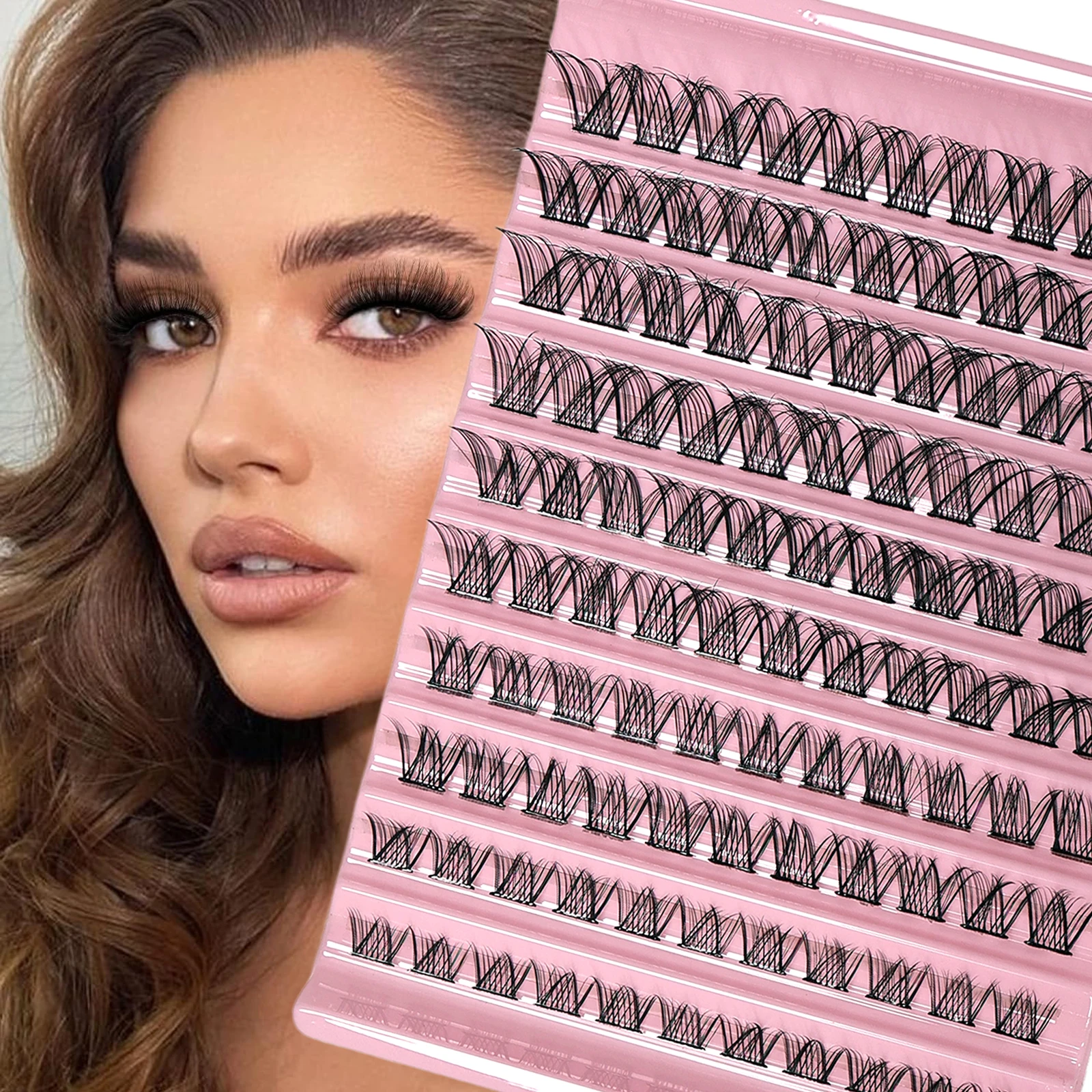 110pcs D Curl Cluster Lashes DIY Individual Fluffy Wispy False Eyelashes Extensions Kit Natural Look