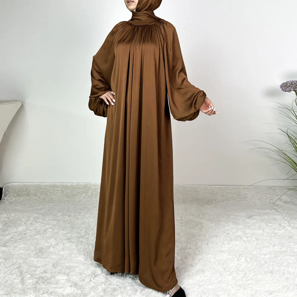 

Muslim Women Puff Sleeve Loose Maxi Dress Dubai Luxury Abaya Turkey Kaftan Ramadan Eid Djellaba Islam Jalabiya Caftan Marocain