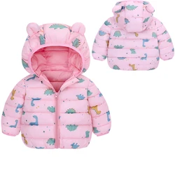 Newborn Girls Jacket 2021 Autumn Winter Toddler Baby Jacket  Baby Boys Jacket Cartoon Print Outerwear Coat Infant Cotton Clothes