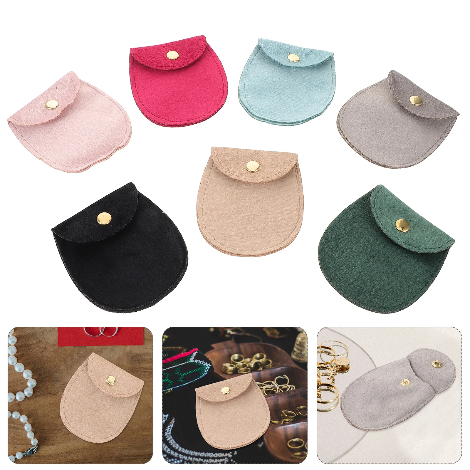 

7Pcs Portable Jewelry Pouch Set Elegant Storage Solution for Rings Bracelets Watches Earrings Travel Organizer Compact