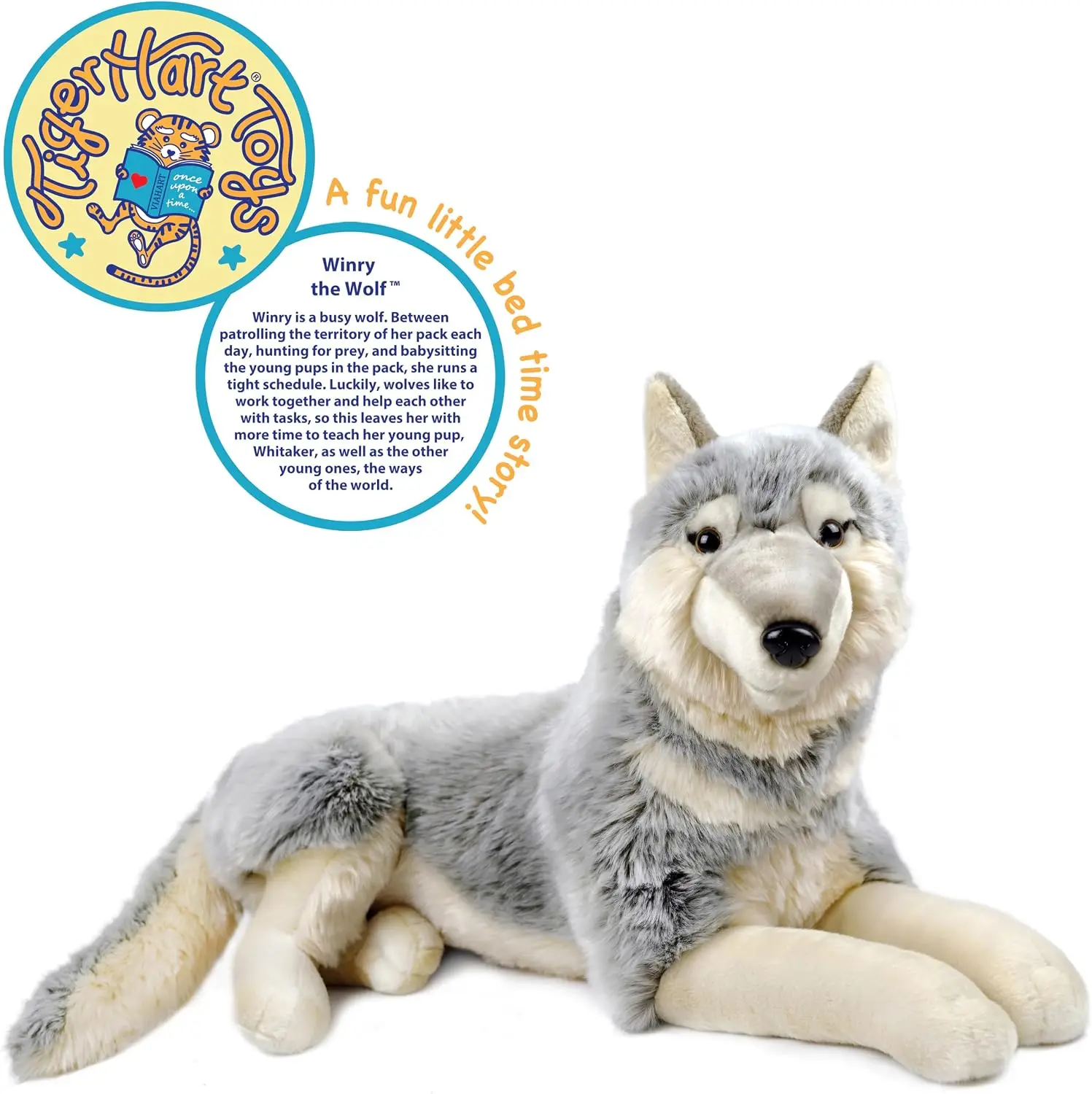 Stuffed Animal Plush Dog, 27 Inch, Tail Measurement Not Included, Soft Cuddly Wolf-Themed Toy