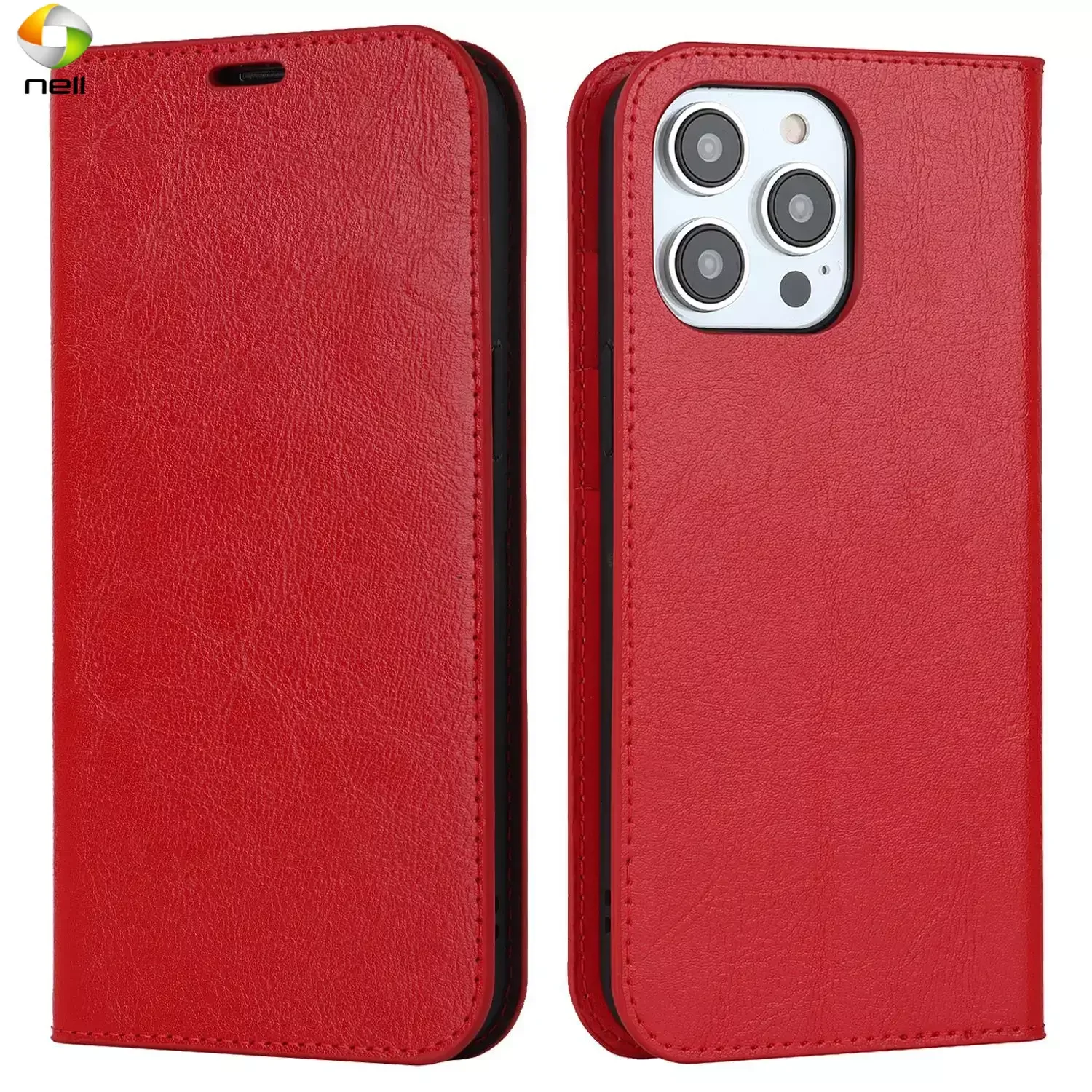 Flip Dermis Leather Phone Case for IPhone 13 12 Mini 15 14 11 Pro Max XS XR X 7 8 Plus Wallet with Card Holder Shockproof  Cover