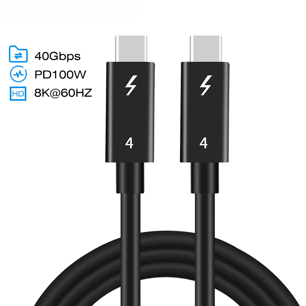 2m Thunderbolt 4 coaxial cable USB4 type c to type c 40Gbps PD 100W Fast charging Cable for egpu iPhone Ipad MacBook Air