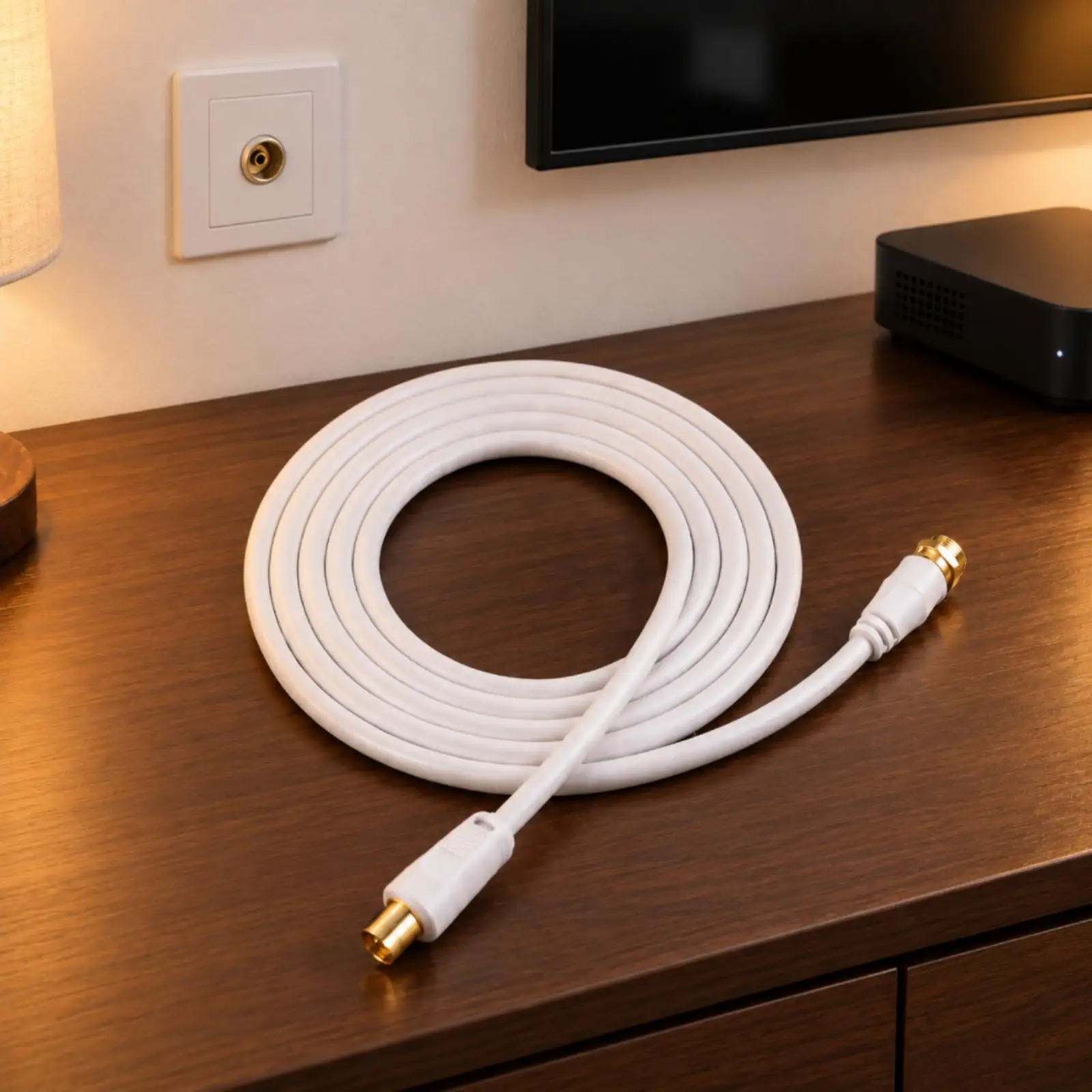 RF Coaxial TV Cable Adapter Male Threaded Connector for Television Cable Outlet Home Theater Hookup