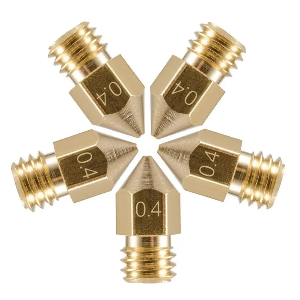 3D Printer MK8/MK7 Extruder Nozzles Kit for 0.4mm Brass Extruder Nozzle Print Head 30mm Length Throat Tube Heater Blocks Hotend
