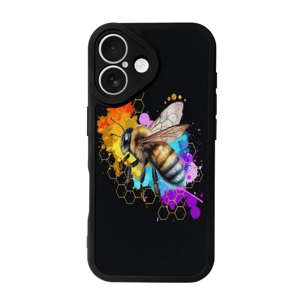

Pride Rainbow Honeybee Phone Case For iPhone 16 Pro Max Plus Soft Silicone Skin Case
