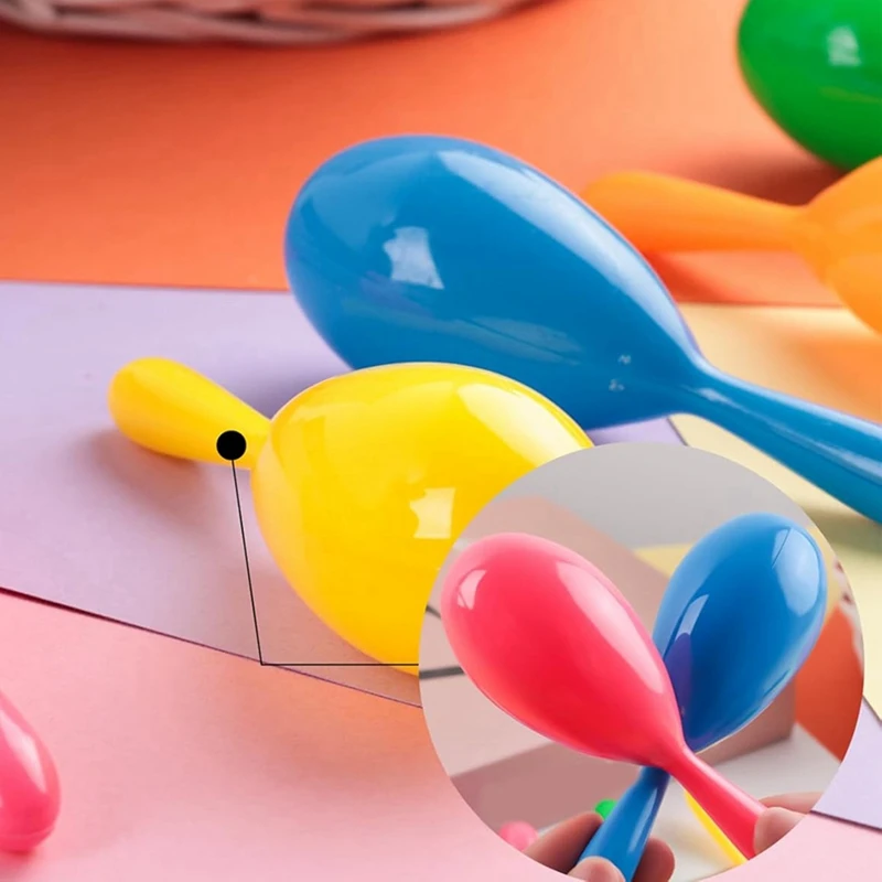 25 pz Maracas per bambini, Maracas Mini colorato Maracas giocattolo silenzioso strumenti musicali per i più piccoli bomboniere