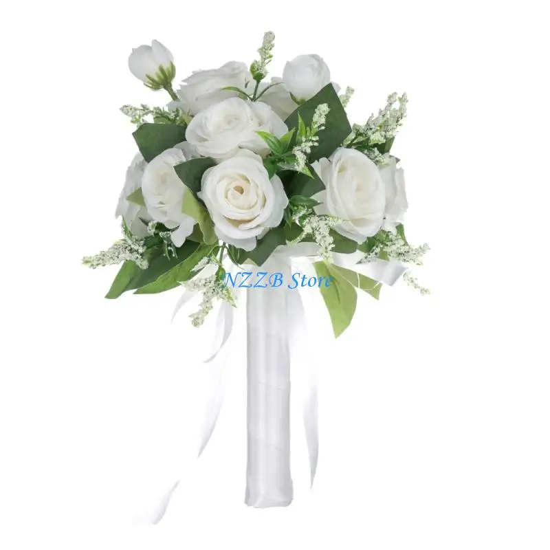 

T21F Silk Flowers Bouquet Romantics Wedding Bouquet Anniversary Stylish Flowers