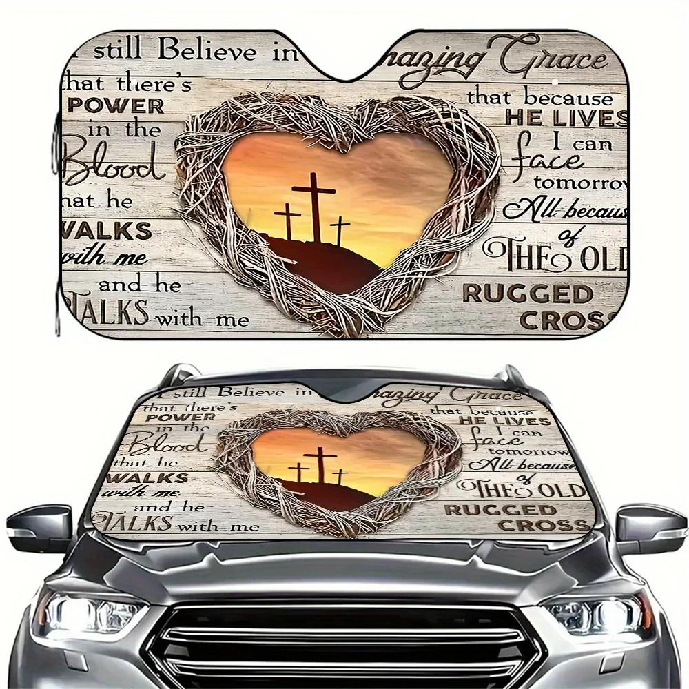 

Солнцезащитный козырек на лобовое стекло с сердечком и защитой от ультрафиолета, термоотражающий складной автомобильный чехол для внедорожников, грузовиков, внедорожников, чехол на лобовое стекло