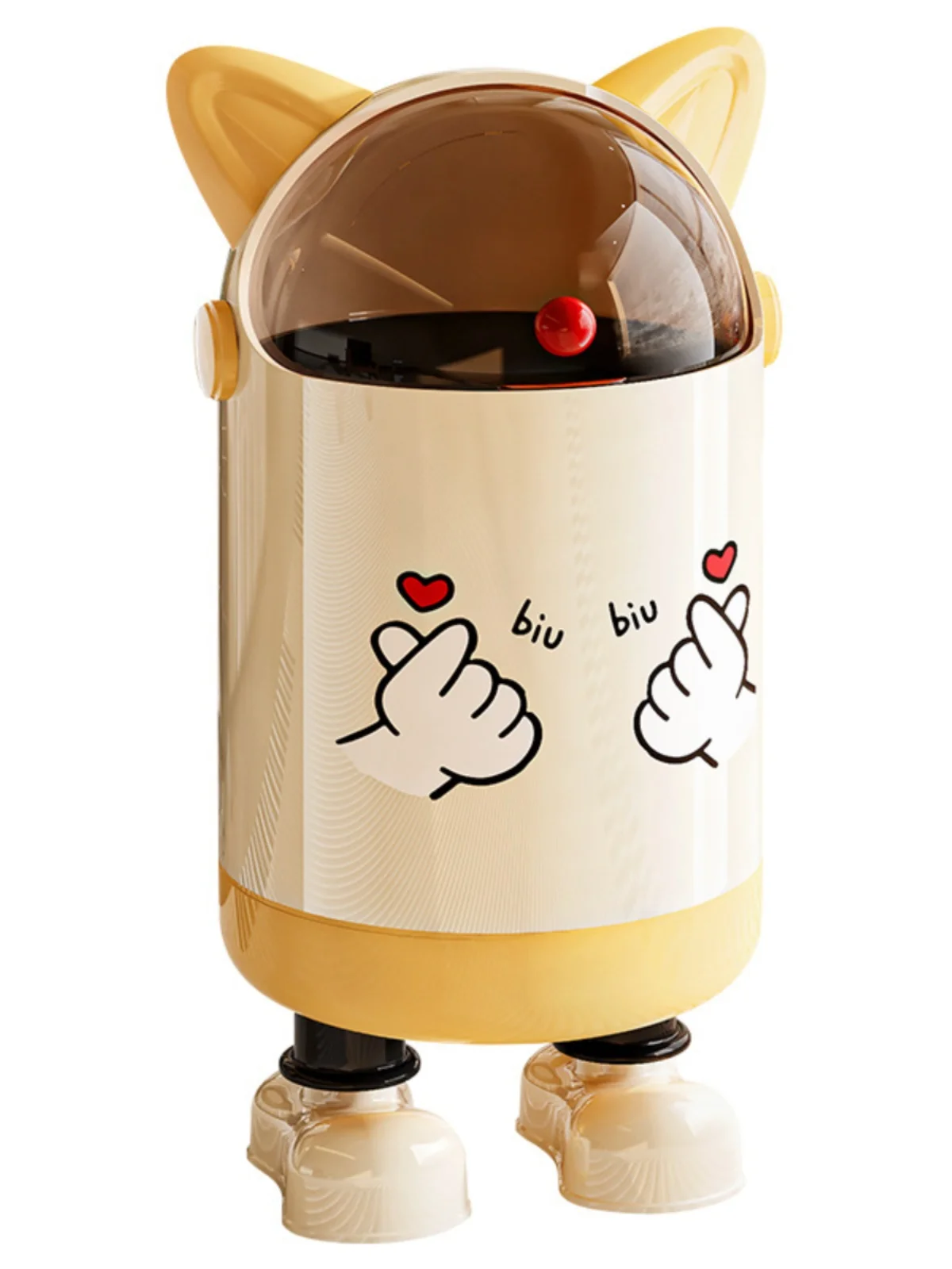 

Гостиная Tra Can Крытая крышка для унитаза с батомой Креативная милая корзина для бумаги Высокое эстетичное значение Домашнее использование Пластиковая круглая авпа