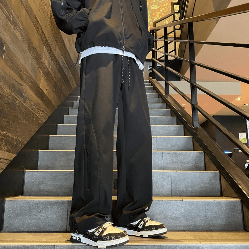 

Men's Lightweight Straight Leg Cargo Pants Spring Summer Streetwear Versatile American Style Casual Trousers