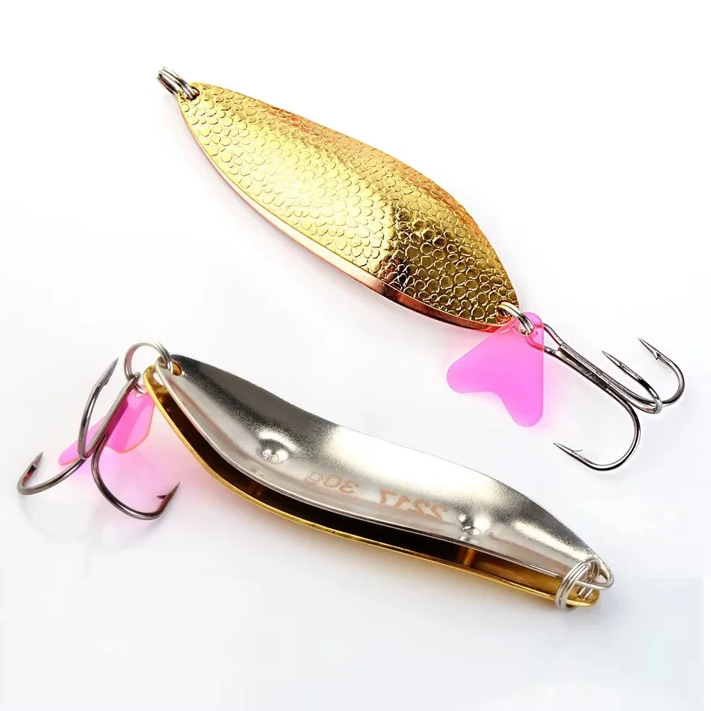 30g 32g 40g 스푼 낚시 루어 더블 스팽글 Paillette 하드 인공 미끼 트레블 후크 파이크