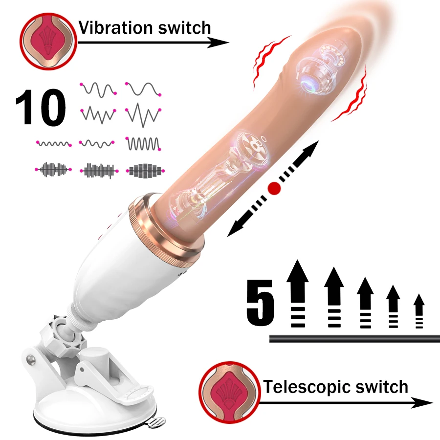 New Sex Machine Dildo Vibrator Soft silicone Automatic Up Down Massager G Spot Thrusting Retractable Vaginal Toy Female Orgasm