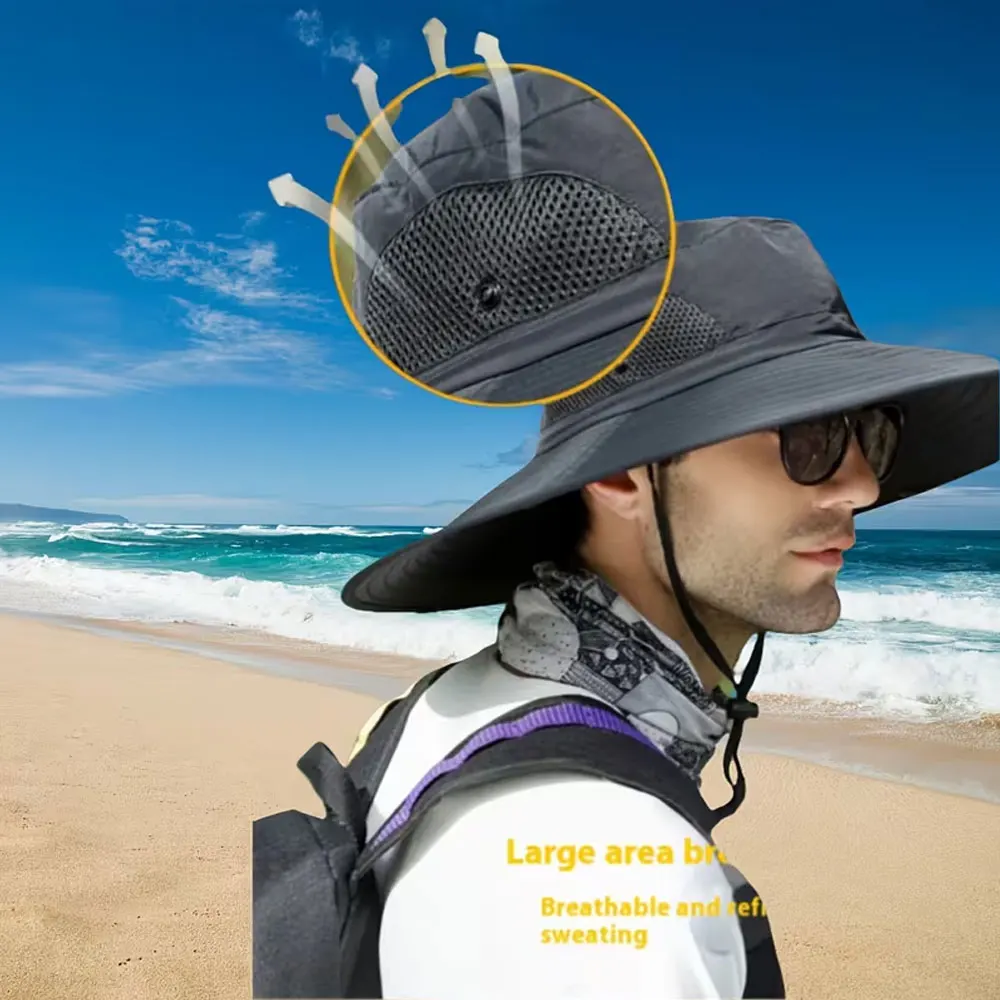 

1Pc/Four-Season Men's Outdoor Sun Hat/Sun Protection, Breathable, Quick-Drying, Lightweight. Suitable for Hiking, Fishing, and Camping