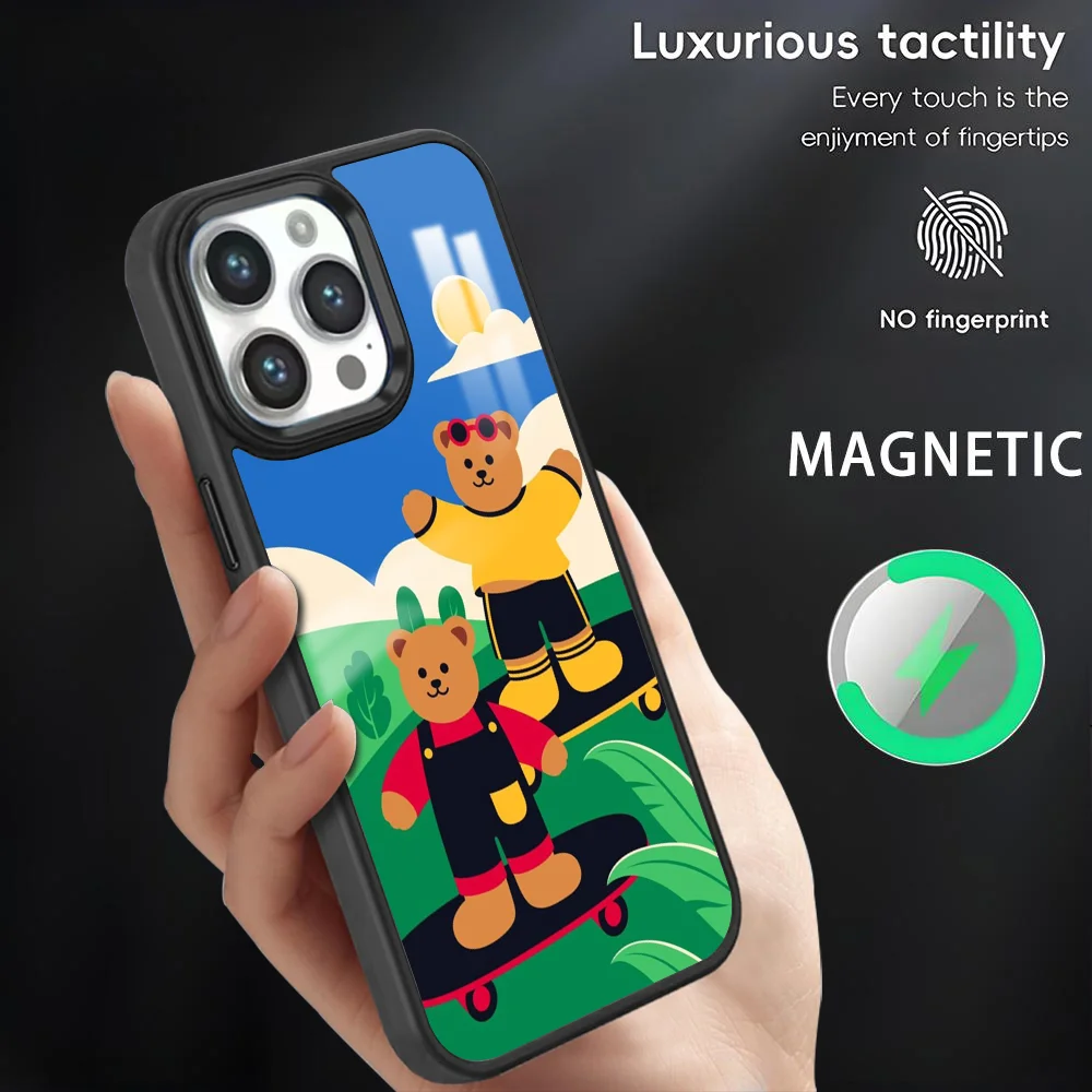 

W-Wiggle W-WiggleS Phone Case For iPhone 16 15 14 13 12 11 Pro Max Plus Mini Magsafe Magnetic Wireless Charging PC Cover