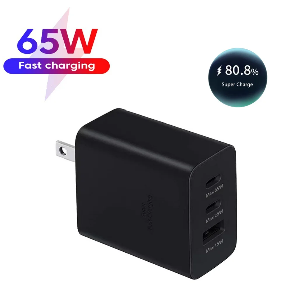 

65W Fast Charger USB Type C Quick Charging QC 3.0 For Samsung Galaxy A35 A54 A73 S20 S22 S23 S24 Z Flip Fold 6 5 4 Phone Adapter