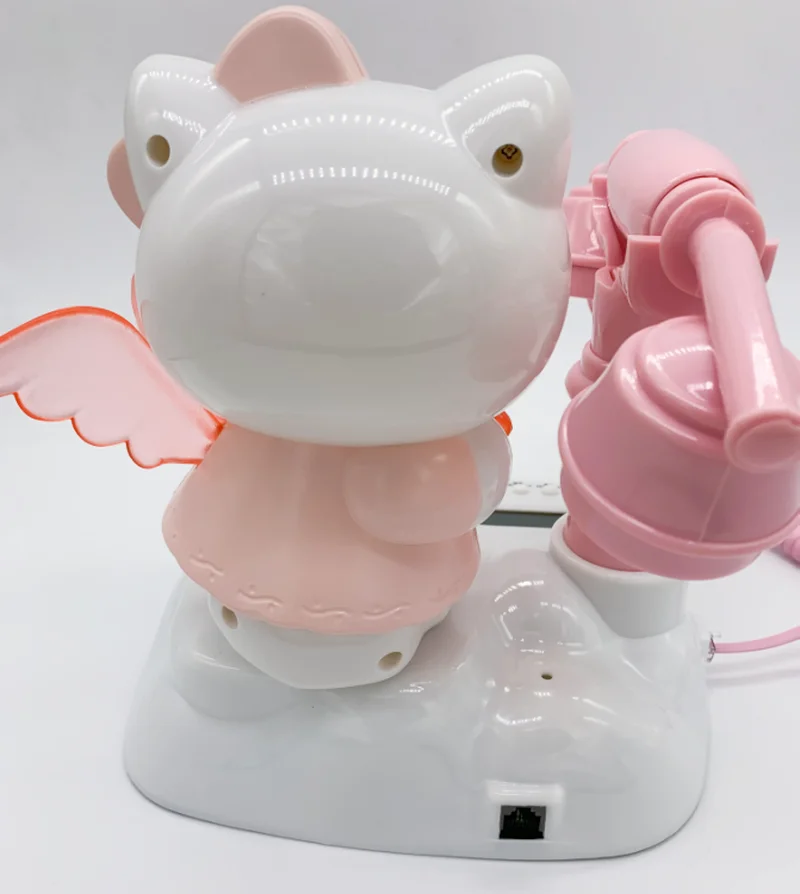 Sanrio Kawaii Antique Decoration Wired Landline Anime Hello Kitty Cute Retro Without Battery Girl Heart Pink Creative Gifts Toys