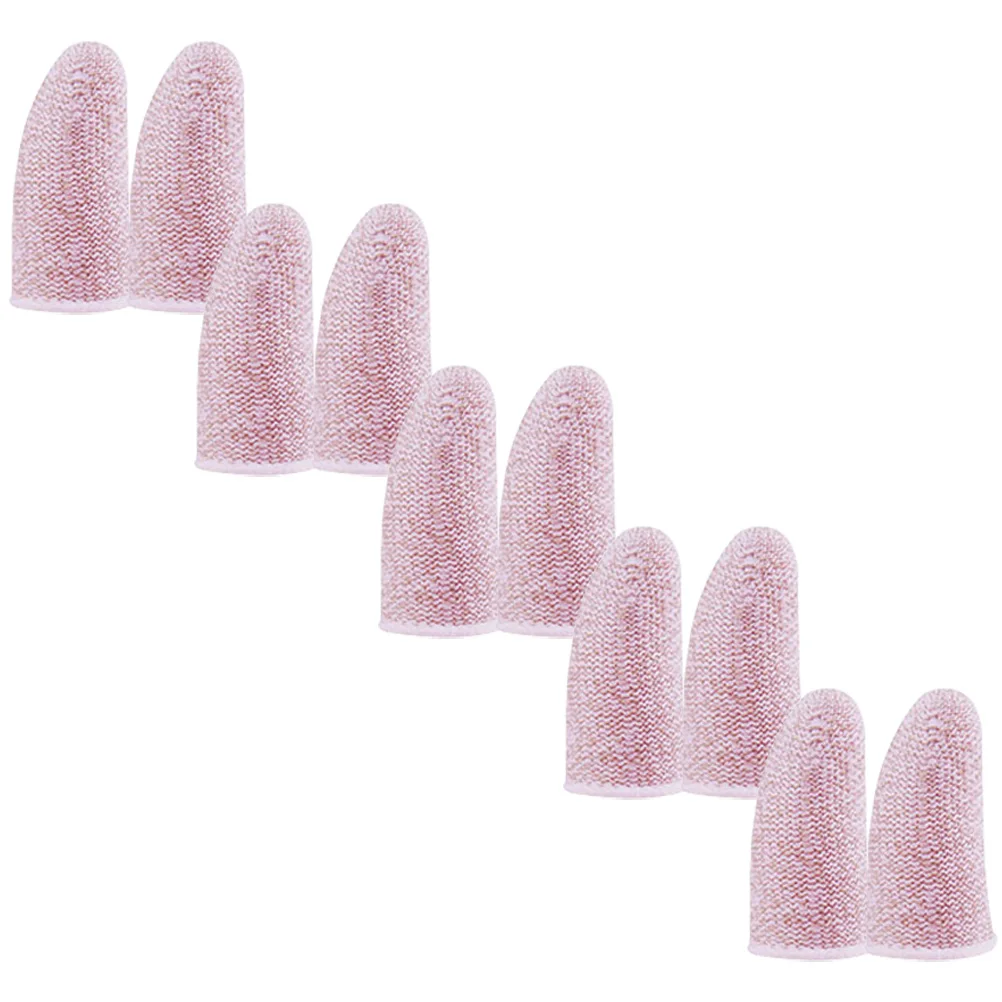 

10pcs Gaming Finger Sleeves Pink Carbon Fiber Thumb Protectors Sweat Resistant Covers for Mobile Games Lightweight Compact