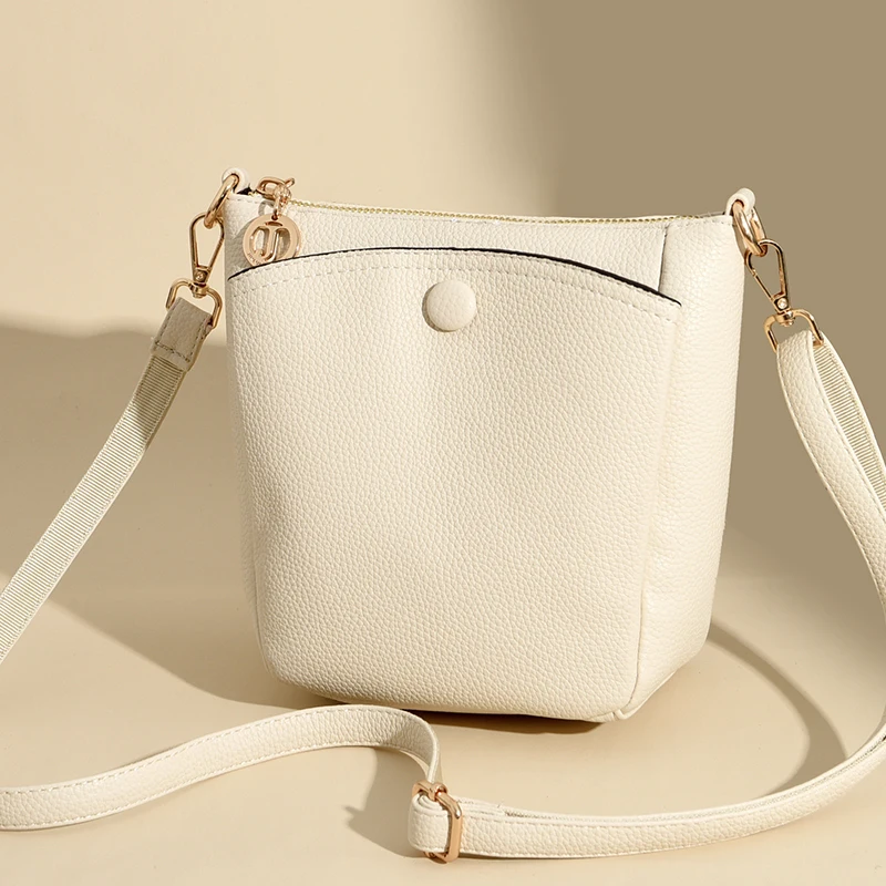 Wysokiej jakości miękka skórzana damska torba na ramię Trend w modzie Duża pojemność Kobiece wiadro Bolsas Luksusowe markowe torby Crossbody