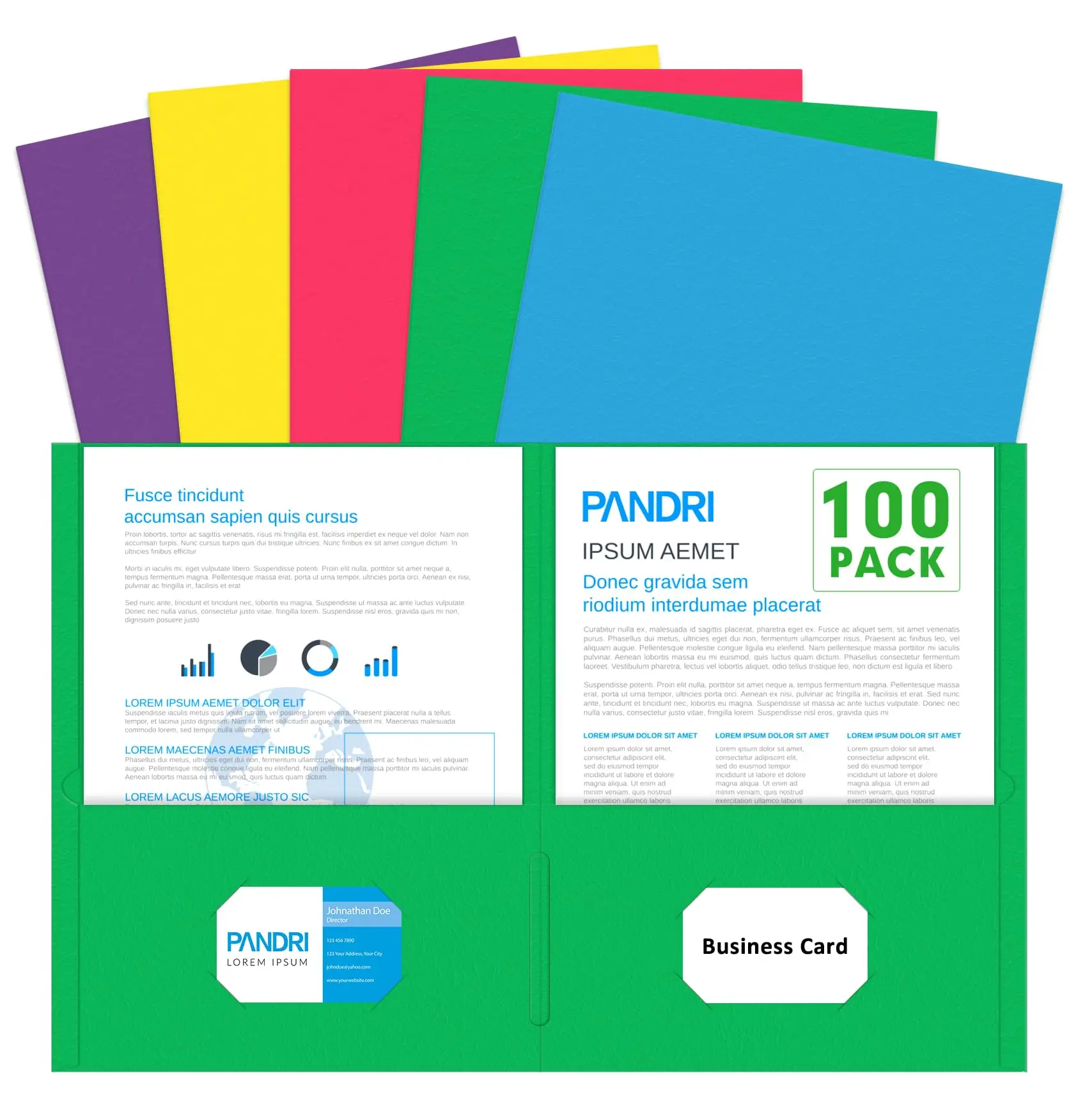 

Прочные папки с 2 карманами, 100 штук, формат Letter – Цветные органайзеры для документов для студентов и преподавателей