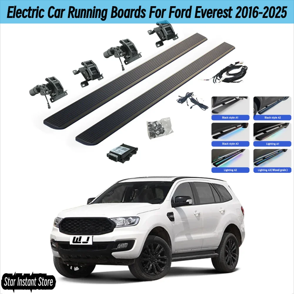 

Автоматические выдвижные подножки для Ford Everest 2016-2025, электрические боковые ступеньки со светодиодной подсветкой, ступеньки внедорожника из алюминиевого сплава