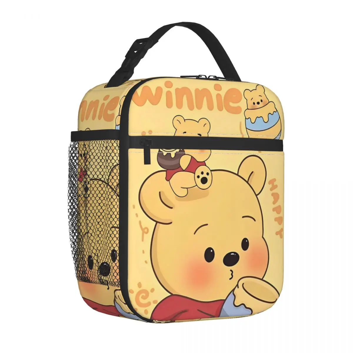 

Kawaii Winnie The Pooh Happy Bear Insulated Lunch Bag Thermal Bag Meal Container Portable Tote Lunch Box Girl Boy College Picnic
