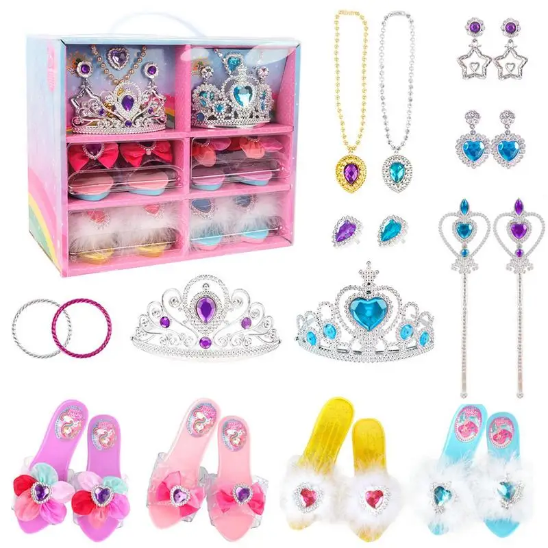 Princess Shoes Play Set Pretend Play Beauty Dresser Table Pretend Play Princess Dressing Table Girls Role Play Shoes Pretend Toy