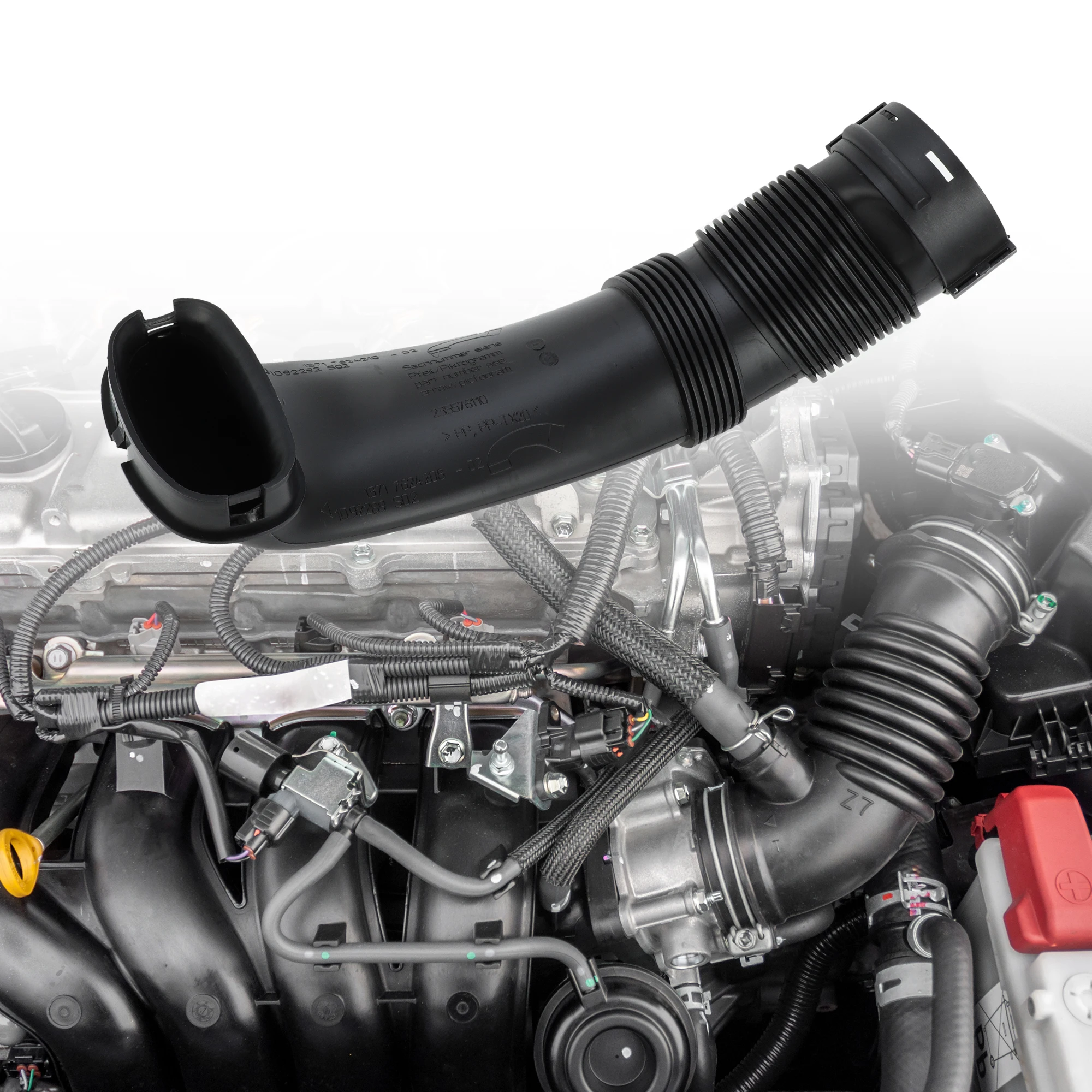 UXCELL Car Intake Hose Compatible for BMW X5 X6 2008-2014, Air Intake Hose Black No.13717624208