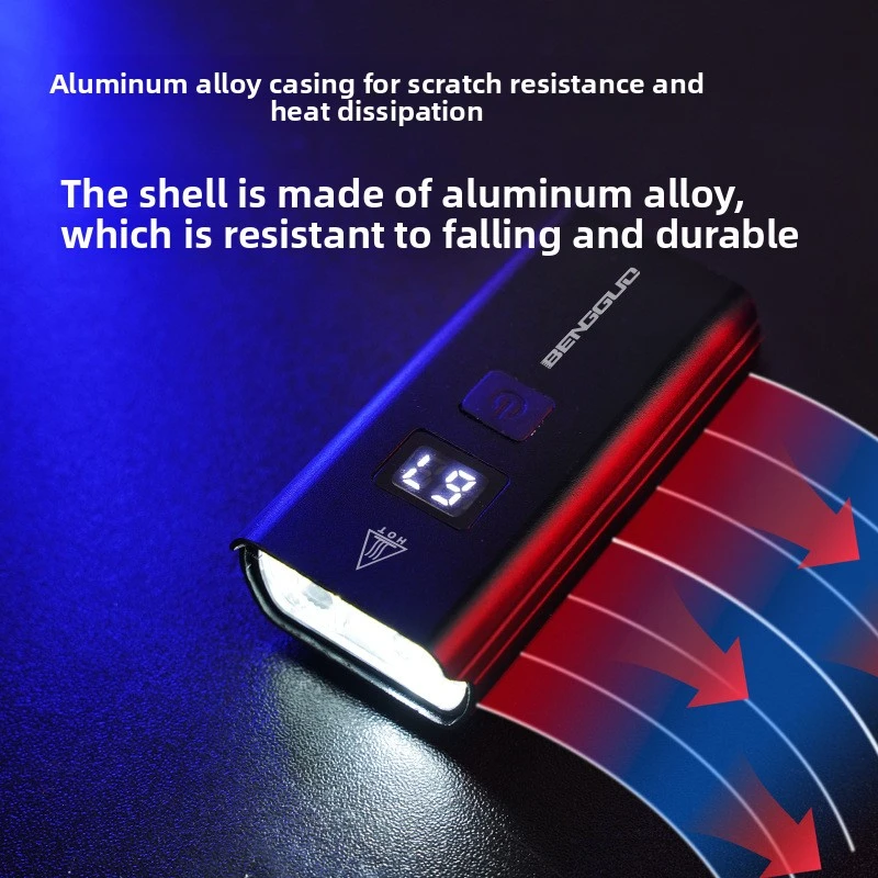 4 وضع 3 خرزة مصباح شاشة ديجيتال دراجة الجبهة ضوء سبائك الألومنيوم مقاوم للماء الطريق الدراجة السوبر مشرق ليلة ركوب مصباح السلامة
