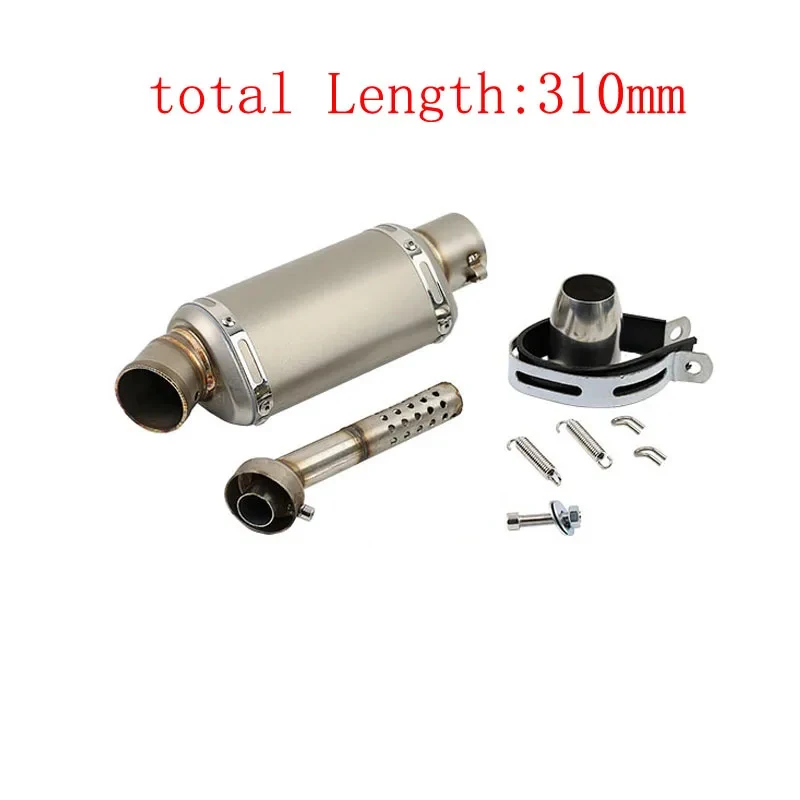 51mm Universele Motorfiets Uitlaat Rvs Uitlaat Escape 310 370 440mm Pijp 100cc-1000cc ATV GP Scooter Voor fz6 pcx125 - afbeelding 1