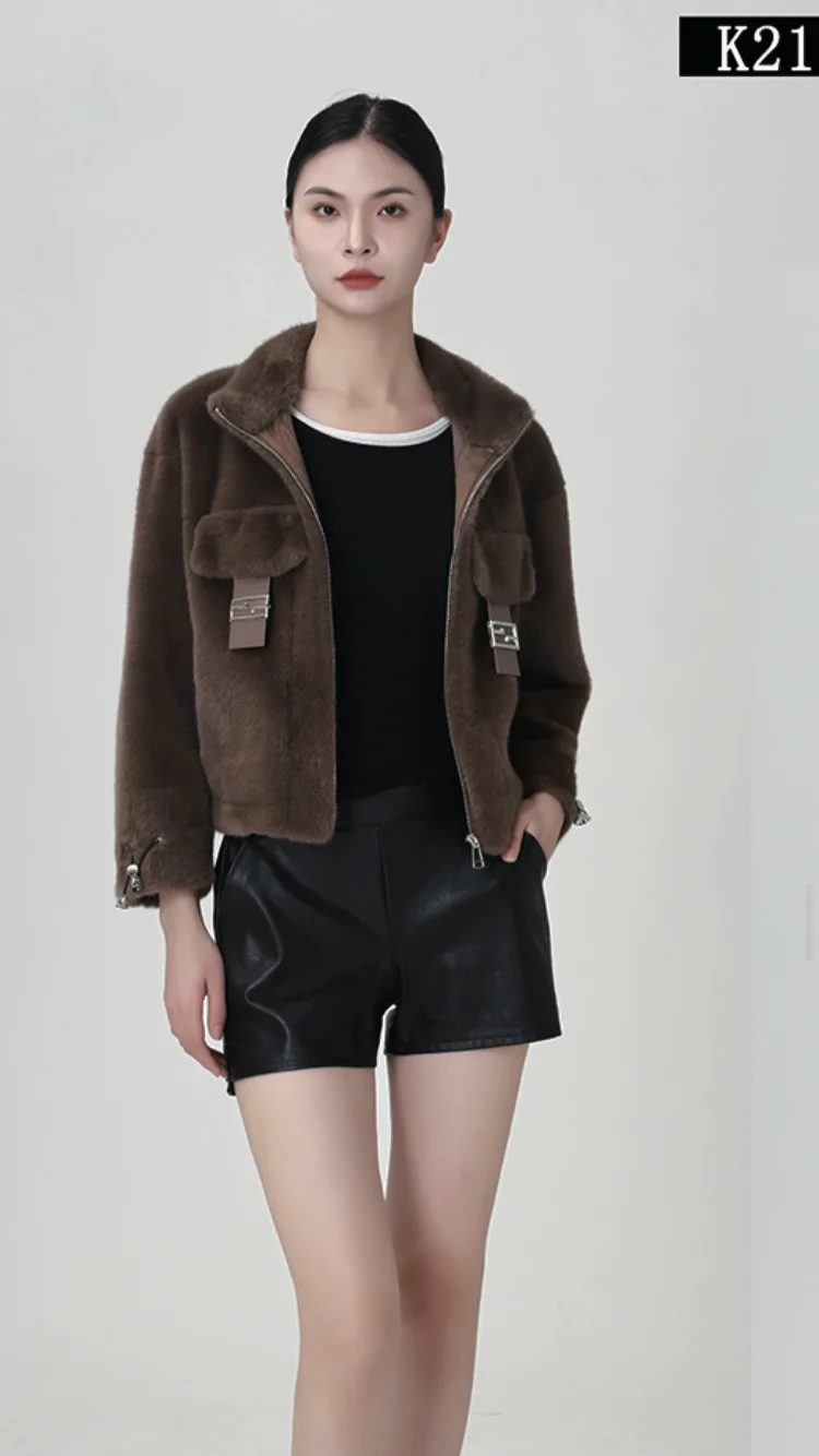 fake fur jacket winter women faux fur coat short