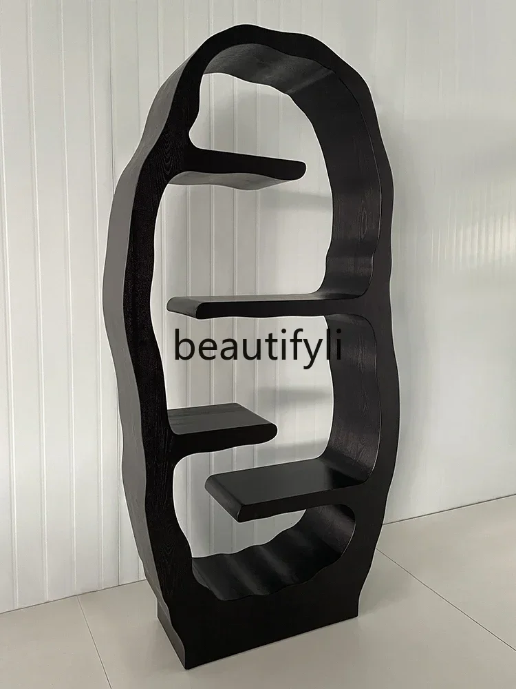 

Retro decorative shelf study tea room villa designer storage floor-to-ceiling bookcase wall storage rack