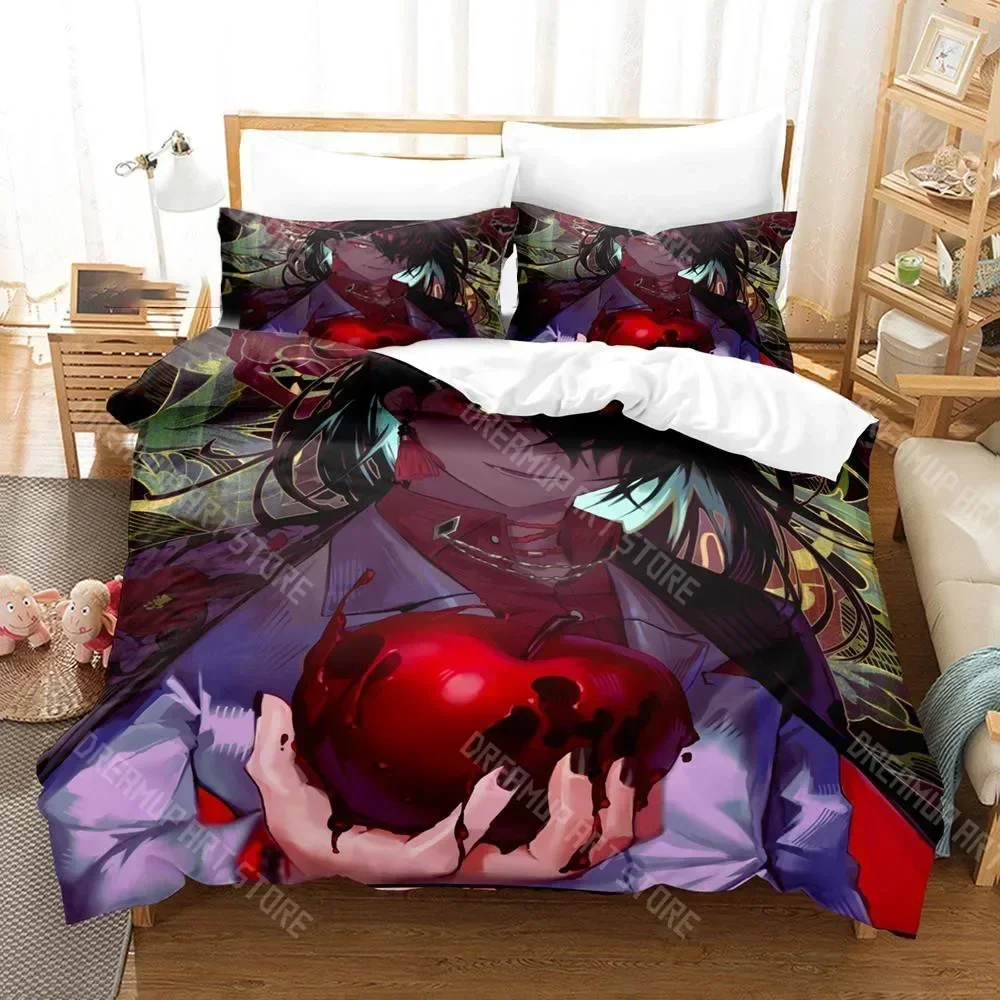 

3D Printed Vox Akuma Bedding Set Anime Hololive Duvet Cover 3Pcs Double Twin Full Queen King Adult Kids Bedclothes Quilt Cover