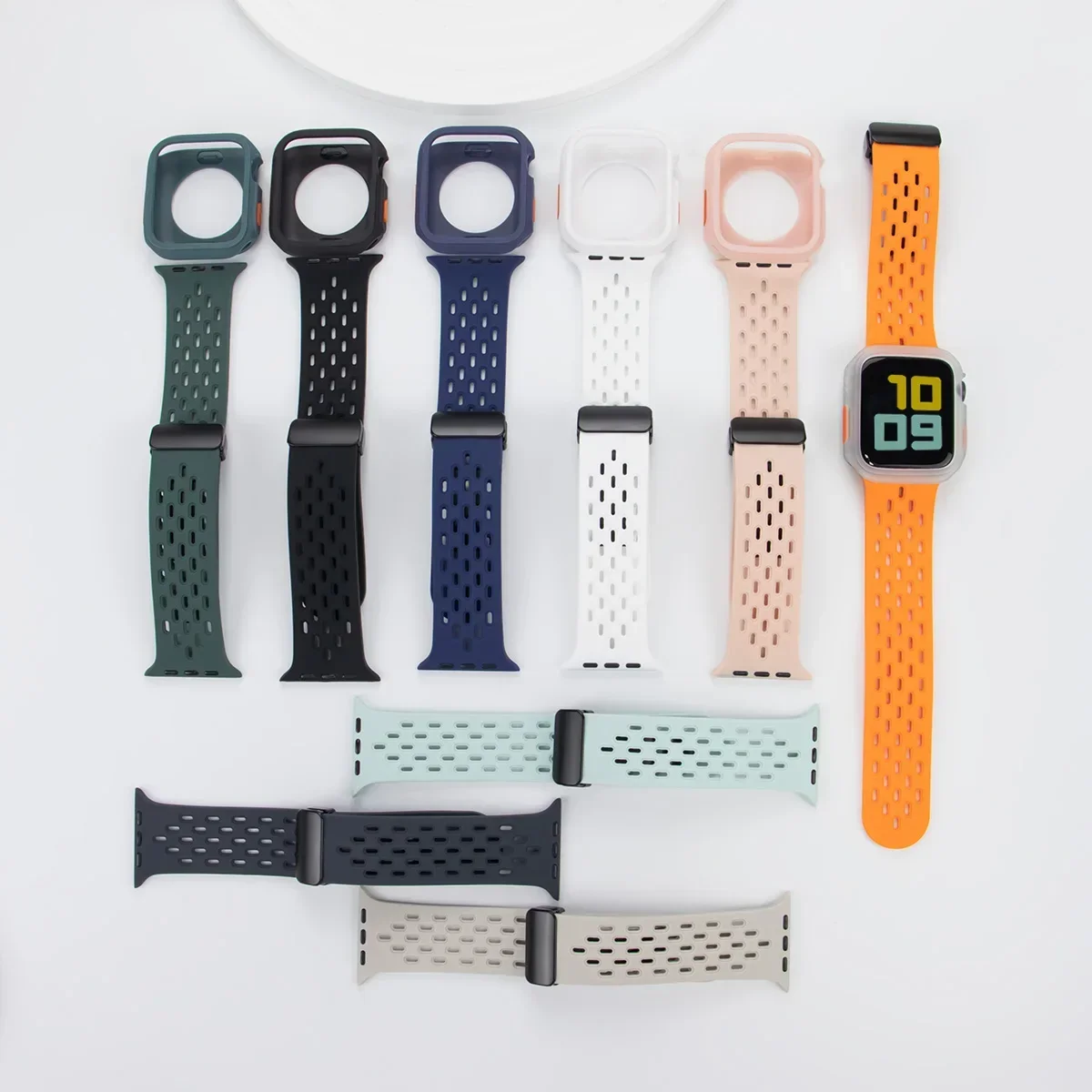 Ремешок для Apple Watch Band Ultra 2 49 мм 42 мм 44 мм 40 мм, Силиконовый ТПУ Браслет для часов версии 9, 8, 7, 6, SE, 5, 4, 45 мм, 41 мм