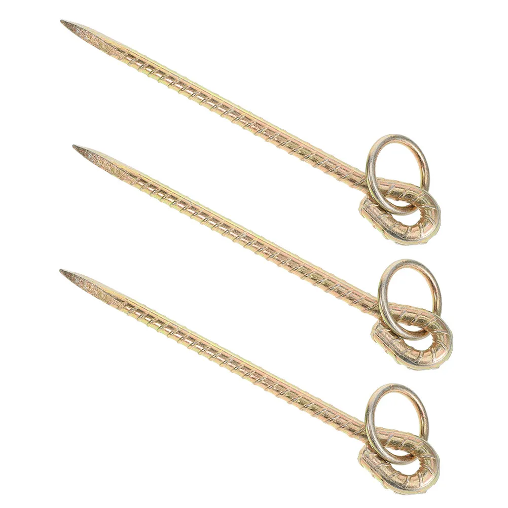 3Pcs Heavy Duty Iron Ground Anchor Spiral Stake for Cattle Horse Sheep Dog Tie Out Camping Yard Earth Ground Anchor