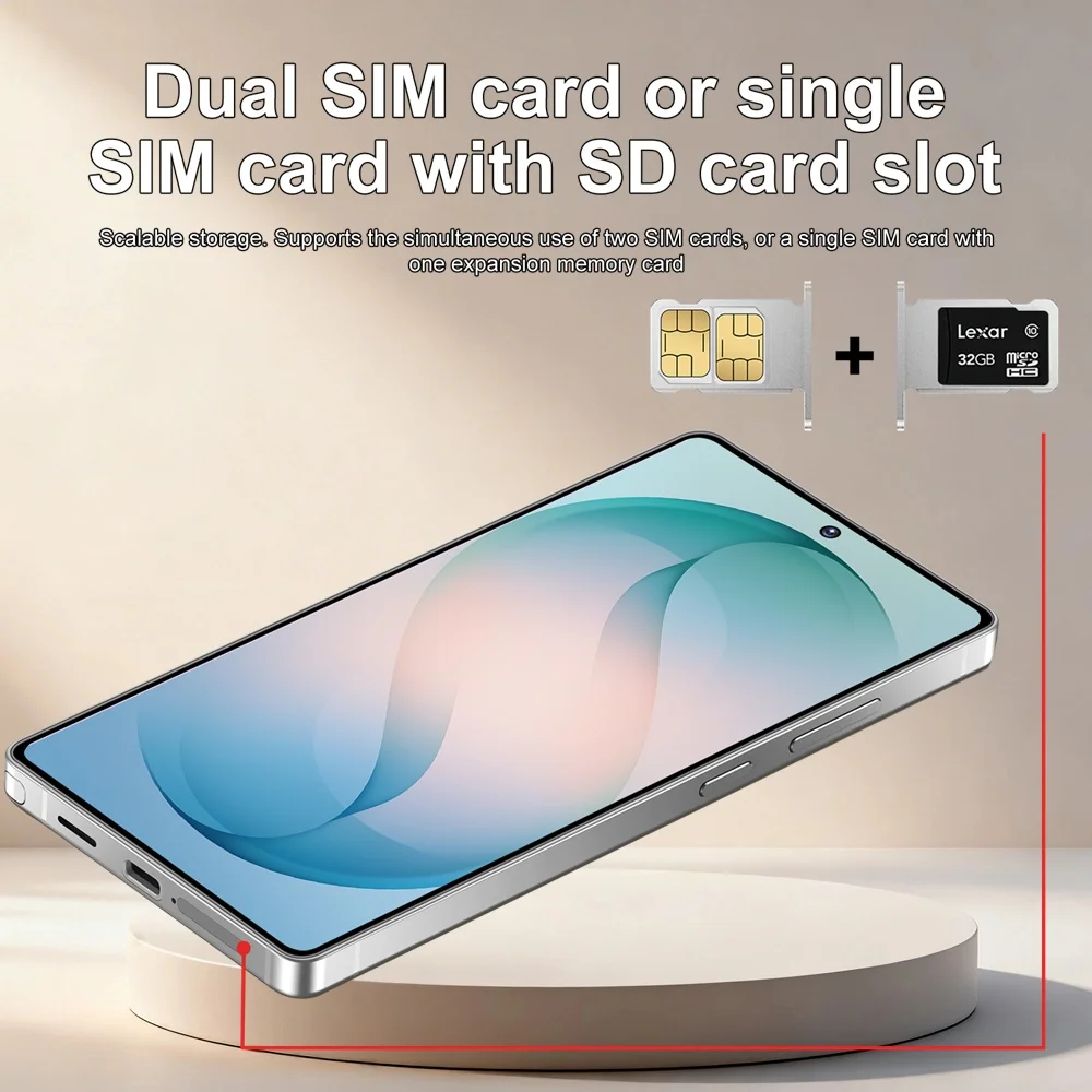 K-Touch Smartphone For C26 UltraX 5G Cell Phone 7.3 Inch 7800mAh Battery Mobile Phones Android Full Display 48MP Camera 22GB RAM 2TB ROM Face ID Unlocked 5G Dual SIM Android 15 Cell Phone with FM Radio GPS
