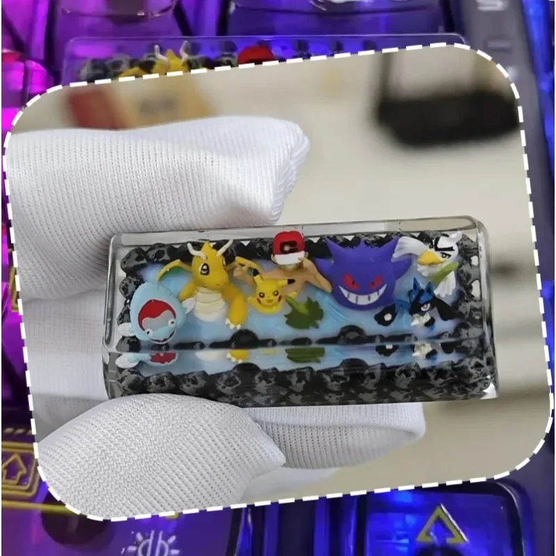 PTCG Pokemon Anime Enter Keycap Resin Transparent Ash Ketchum Champion Gengar Mechanical Keyboard Stereoscopic ENTER Keycap